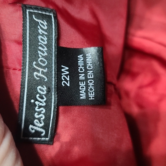 Jessica Howard Womens Special Occasion Dress Reddish Burgandy Ruffly Sz 22W EUC - Picture 8 of 11